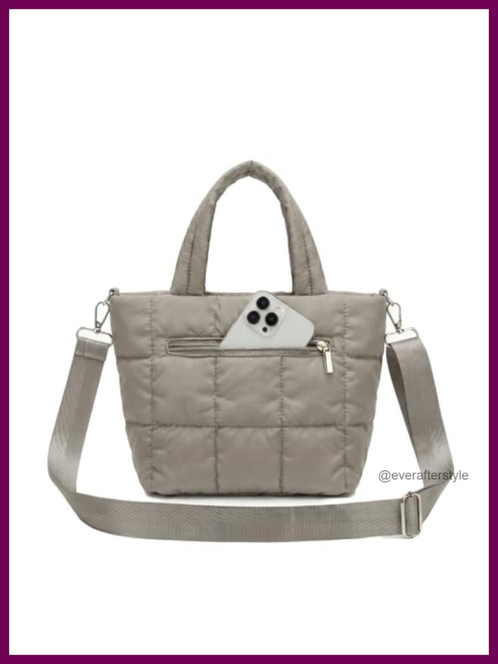 Quilted Crossbody Purse Mini Sling Bag Water Resistant Travel Handbag